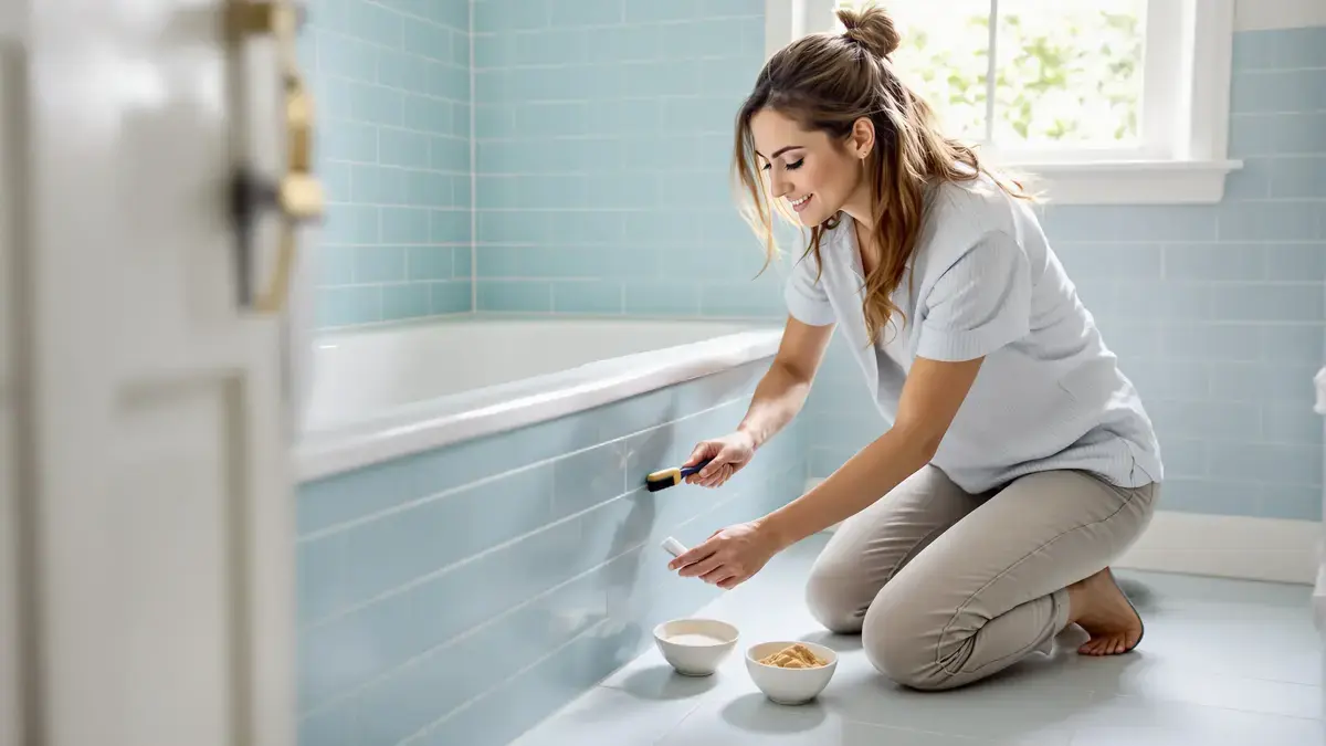 Questa miscela fai da te con 4 ingredienti ridona vita alle fughe del bagno senza candeggina ma pochi lo sanno